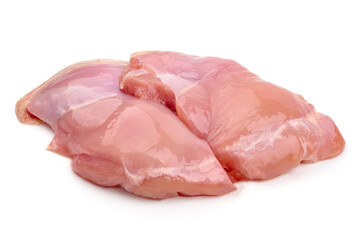 Raw chicken breast, isolated on white background. High resolution image.