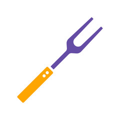 Bbq fork vector glyph icon. Kitchen appliance