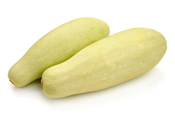 Fresh zucchini or squashes, isolated on a white background. High resolution image.