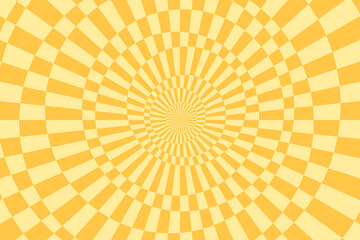 Vector illustration of abstract pattern with optical illusion. Op art checkered background.