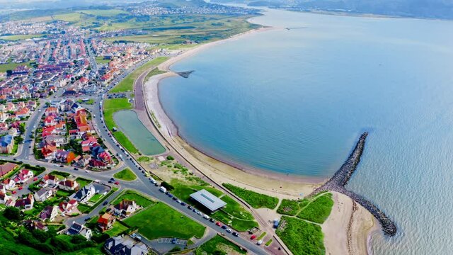 Aerial View of Llandudno beach north wales united kingdom.