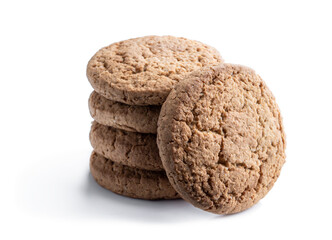 Oatmeal cookies isolated on white background