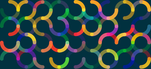Modern various colored round rings. Abstract background circle ring, geometric elements. Web Banner design template.