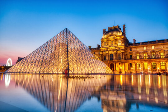 Louvre Museum at Night, Paris