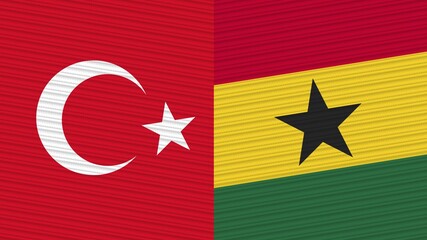 Ghana and Turkey Two Half Flags Together
