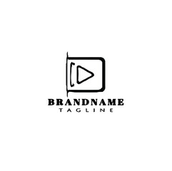 play button logo cartoon icon design vector