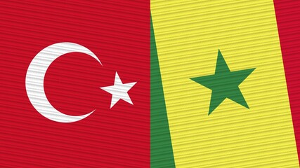 Senegal and Turkey Two Half Flags Together
