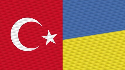 Ukraine and Turkey Two Half Flags Together