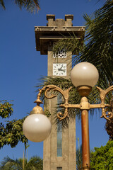 Fototapeta na wymiar A torre do relógio da Avenida Goiás em Goiânia foi restaurada.