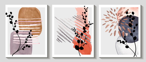 Abstract art design, set of modern creative minimalist  illustrations. Vector.