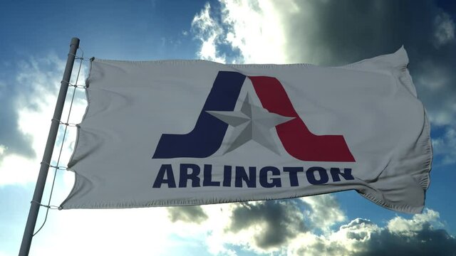 Flag of Arlington, city of Texas, United States of America