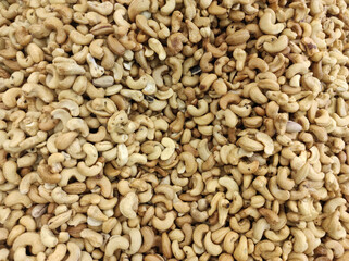 unshelled cashew nut stack texture