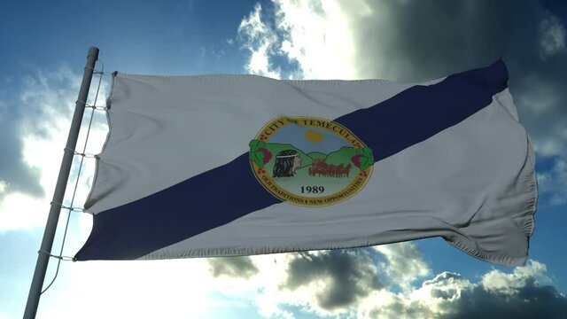Flag of Temecula, city of California, United States of America