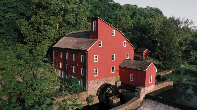 Red Mill Aerial Drone Footage - Clinton, New Jersey 4K