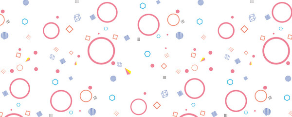 ポップで軽快、明るく楽しいイメージのメンフィス柄パターン