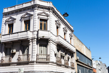 Fototapeta na wymiar Historic buildings in the Ciudad Vieja neighborhood in Montevideo, Uruguay