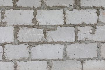White, gray squared brick wall background. Background for design and presentations.