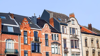 Fototapeta na wymiar facades of old houses in Europe, architecture of city streets