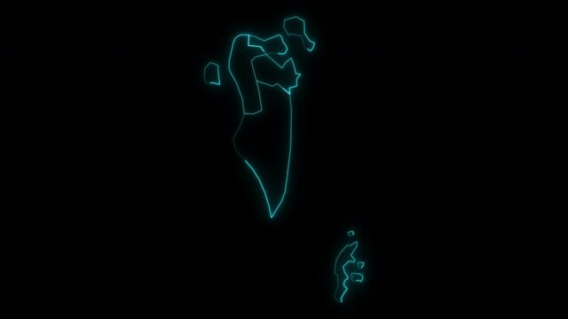 Animated Outline Map of Bahrain with Governorates