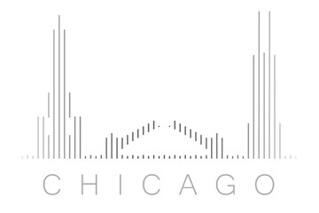Fototapeta premium Vertical Bars Chicago Landmark Skyline