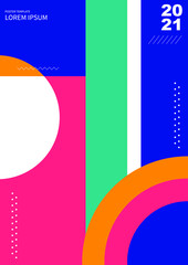 
Geometric pattern background texture for poster cover design. Minimal color gradient banner template. Modern vector wave shape for brochure, poster, website, banner