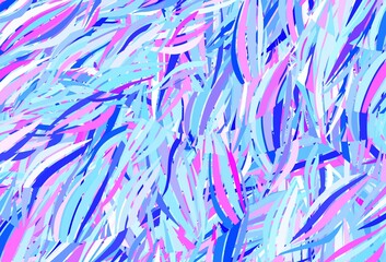 Light Pink, Blue vector backdrop with memphis shapes.