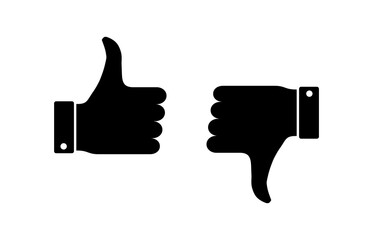 Like and dislike icon vector. Thumbs up and thumbs down icon vector. Hand like and dislike