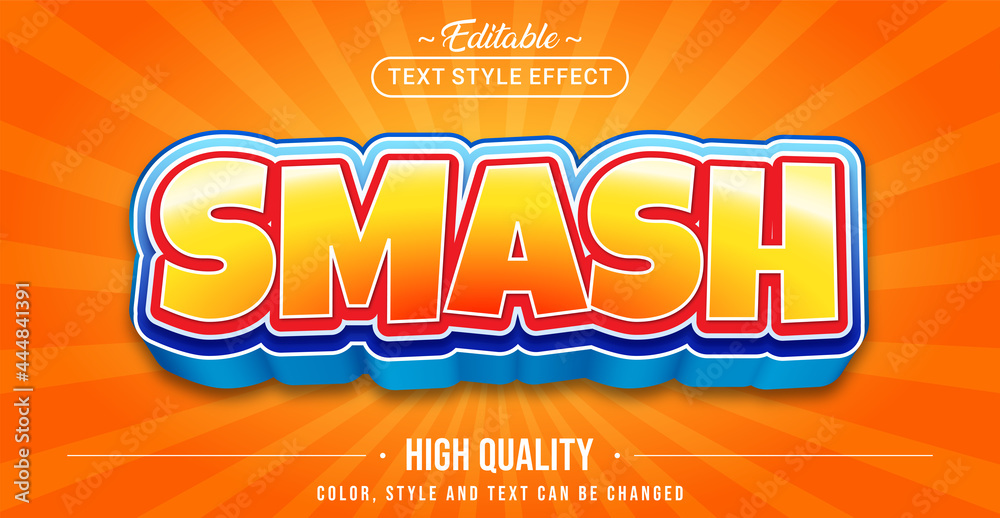 Poster Editable Text Style Effect with Fun Colorful Text Element.