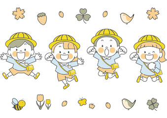 ジャンプする園児たち