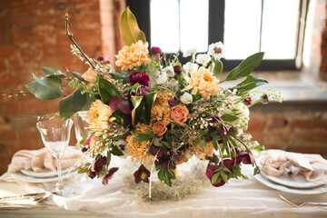 wedding bouquet on the table