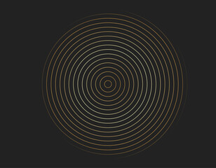 Abstract vector circle halftone black background. Gradient retro line pattern design. Monochrome graphic. Circle for sound wave. vector illustration