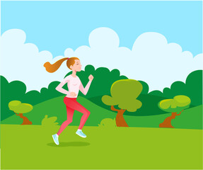 Woman running on the park