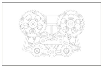 A 3d design of a cylinder head.