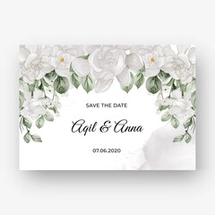 beautiful floral frame for wedding with gardenia white flower