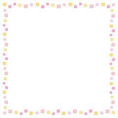 四角のフレーム　暖色　正方形