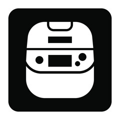 Obraz premium シンプルな炊飯器のアイコン/白ヌキ