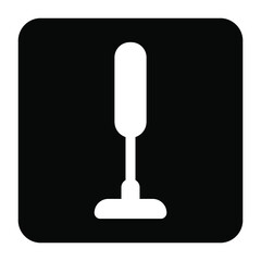 シンプルなスティッククリーナーのアイコン/白ヌキ