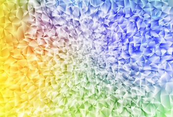 Light Multicolor vector shining triangular background.