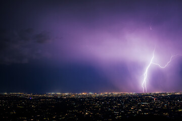 Monsoon storm over city