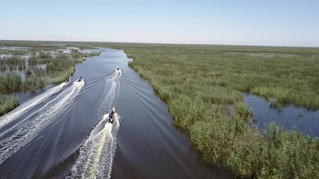 Arial View Of Chibayish Mesopotamian Marshes In Iraq