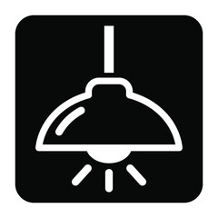 シンプルなペンダントライトのアイコン/白ヌキ