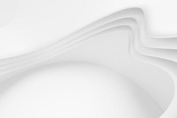 Abstract white Architecture Background. 3d render. Modern Geometric Wallpaper. Futuristic Technology Design