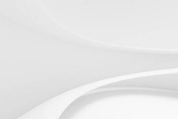 Obraz premium Abstract white Architecture Background. 3d render. Modern Geometric Wallpaper. Futuristic Technology Design