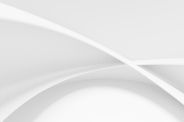 Abstract white Architecture Background. 3d render. Modern Geometric Wallpaper. Futuristic Technology Design