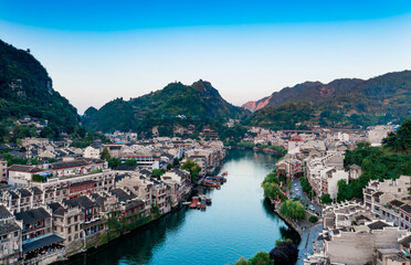 Obraz premium Scenery of Zhenyuan ancient town in Guizhou Province, China