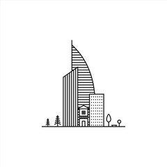 Obraz premium real estate line art building logo template. business logo vector