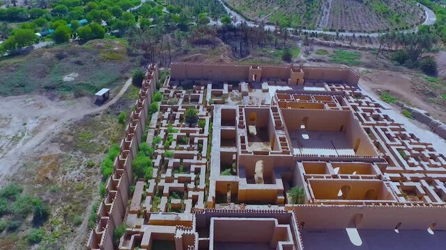 arial view of Babylon Citadel in Hilla , iraq