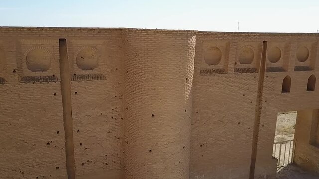 aerial footage of Malwiya Mosque in Samarra Iraq