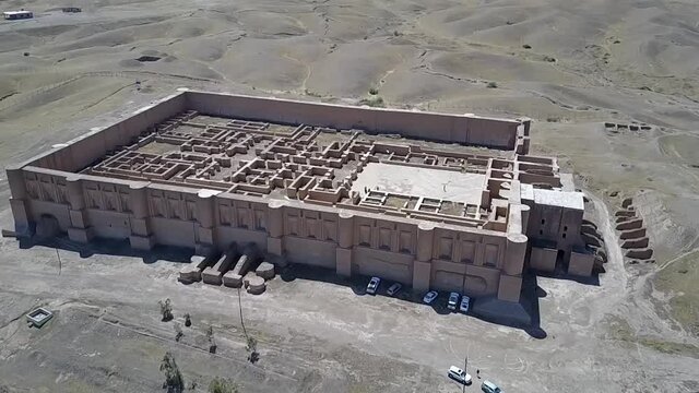 aerial footage of Malwiya Mosque in Samarra Iraq