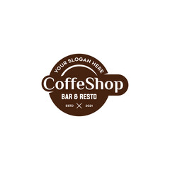 Coffe Shop Stamo Logo Emblem Vector
